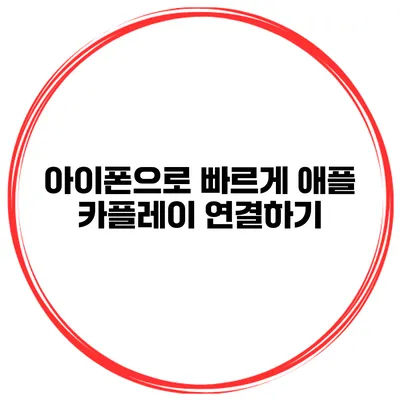 아이폰으로 빠르게 애플 카플레이 연결하기