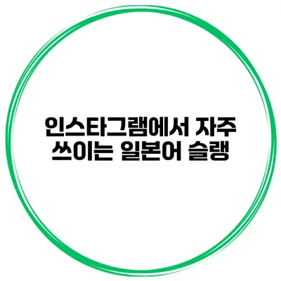 인스타그램에서 자주 쓰이는 일본어 슬랭