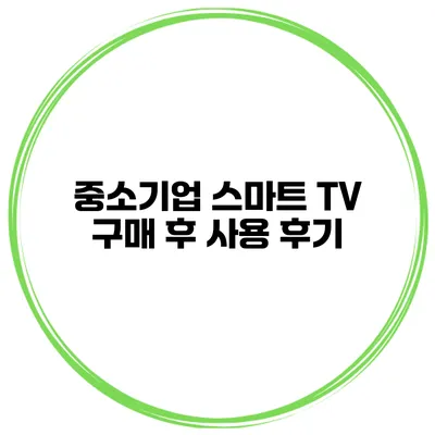 중소기업 스마트 TV 구매 후 사용 후기